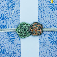 画像をギャラリービューアに読み込む, 御祝儀袋 梅結び 水引き グリーン ブルー WF-hikoso-004