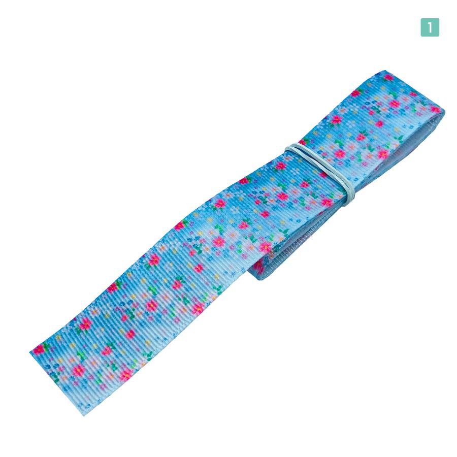 和柄 和風 デザインリボン 25mm ×1m 5種類セット A 桜 花見 小花 花柄 作品 ハンドメイド