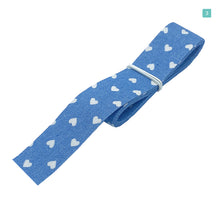 画像をギャラリービューアに読み込む, デニム調 花柄 スタープリントリボン 25mm×1m 5種類セットB デニムリボン 星 ハート 花 両折デニムリボンテープ