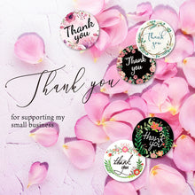 画像をギャラリービューアに読み込む, Thank you シール ありがとうシール ギフトシール 花柄 丸型 2.5cm 24種×各10枚セット