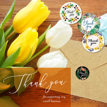 画像をギャラリービューアに読み込む, Thank you シール ありがとうシール ギフトシール 花柄 丸型 2.5cm 24種×各10枚セット