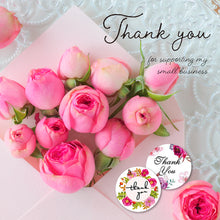 画像をギャラリービューアに読み込む, Thank you シール ありがとうシール ギフトシール 花柄 丸型 2.5cm 24種×各10枚セット