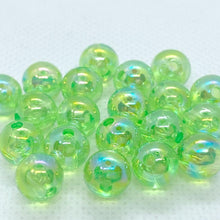 画像をギャラリービューアに読み込む, アクリルビーズ 球体 シンフォニー 8mm 100個 オーロラ加工 メタリック 光沢 ハンドメイド 資材 カラフル
