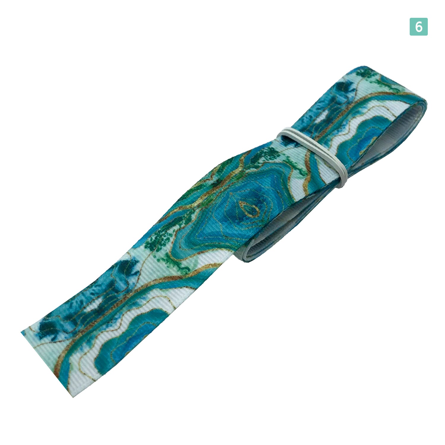 グログランリボン マーブル 寒色 25mm×1m 6種類セットA 大理石