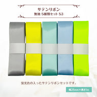 サテンリボン 無地 25mm×1m ギフト 作品 手芸 材料 ハンドメド資材 無地 アクセサリー 包装 ラッピング (5種類セット53)