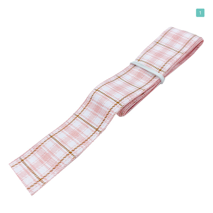 チェック柄 リボン 25mm×1m 7種類セットC 材料 素材 資材 ハンドメイド