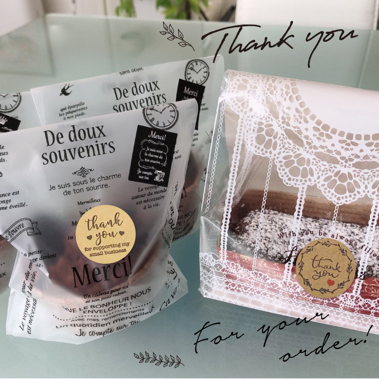 106】サンキューシール 48枚 クラフト sanaラベル Thank you シール